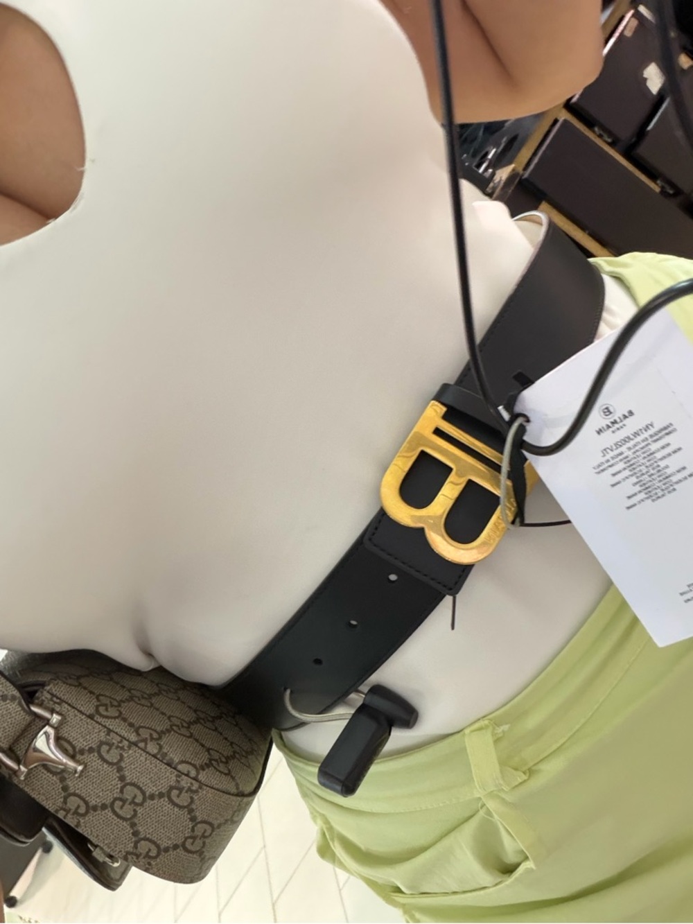 Balmain Black Leather Belt with Gold B Buckle size 75 and 80 NWT